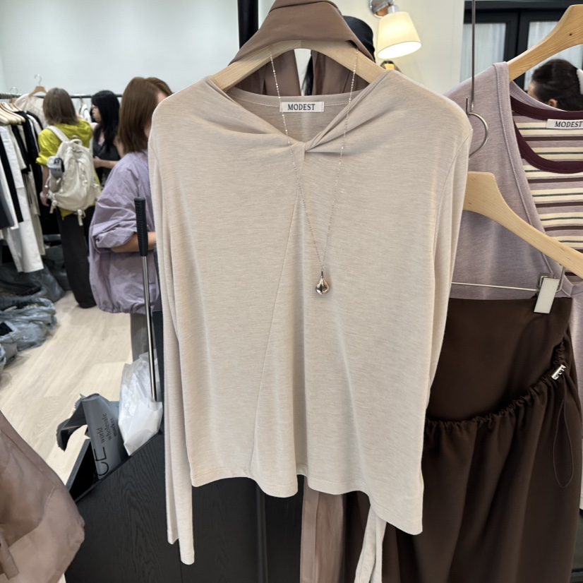 NOTTINGHAM/AVECNOUS/MODEST東大門代購女士新品真品長袖T恤不含項鏈NOTTINGHAM/AVECNOUS/MODEST長袖T恤圖色4