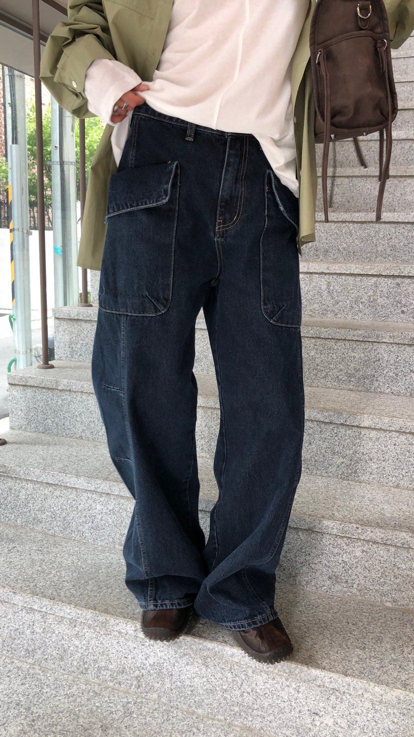 OVER RICH韓國代購女裝新款真品休閑熱賣推薦休閑褲口袋OVER RICH休閑褲