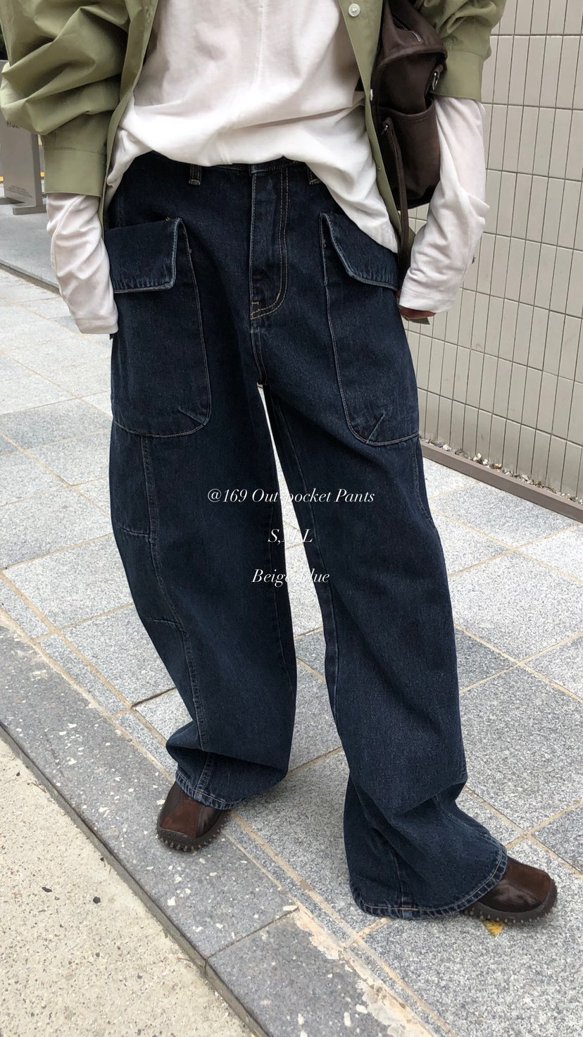 OVER RICH韓國代購女裝新款真品休閑熱賣推薦休閑褲口袋OVER RICH休閑褲