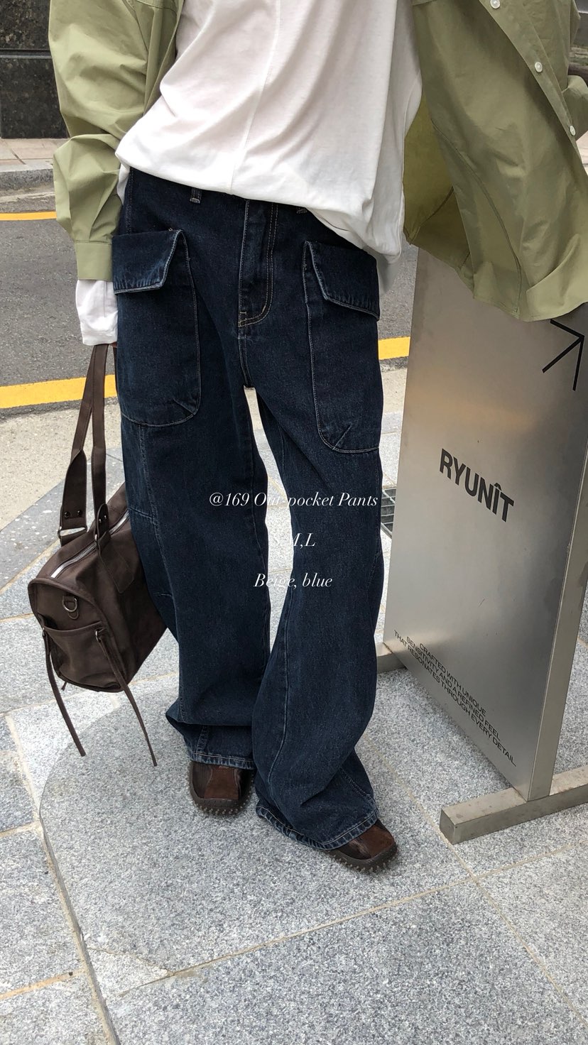 OVER RICH韓國代購女裝新款真品休閑熱賣推薦休閑褲口袋OVER RICH休閑褲