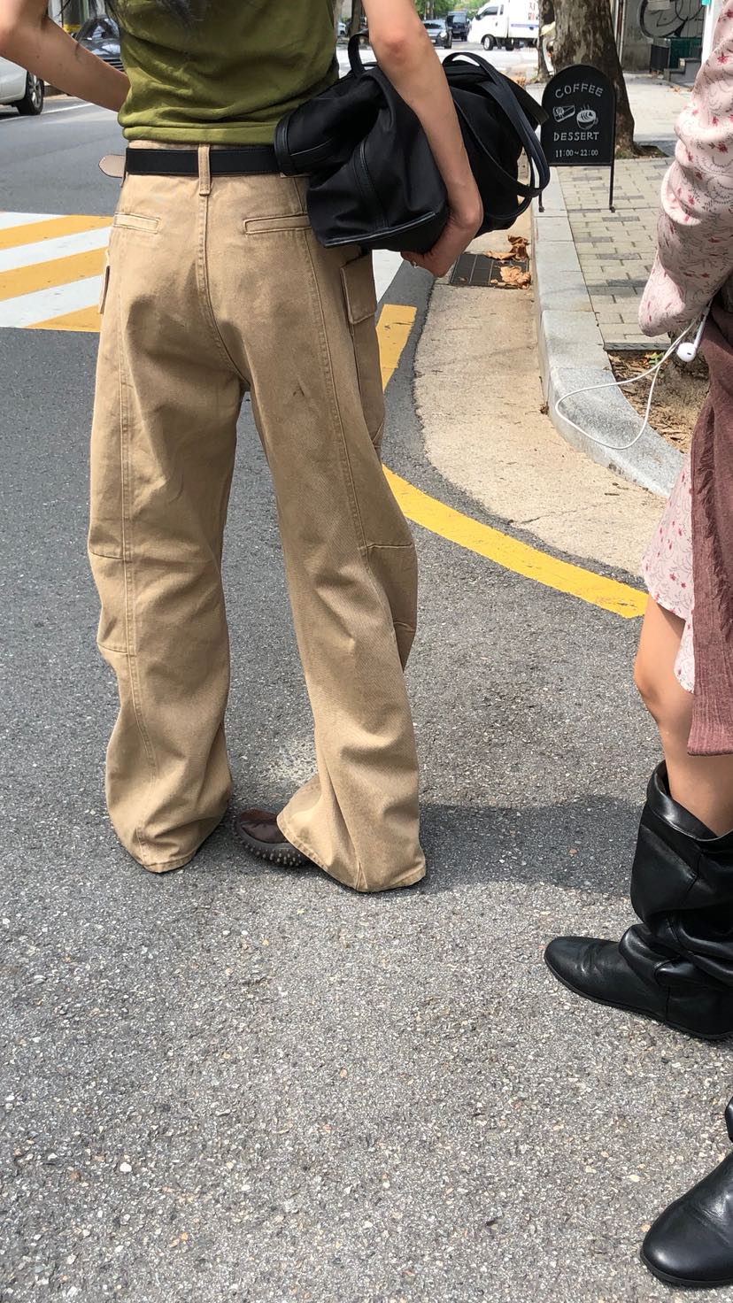 OVER RICH韓國代購女裝新款真品休閑熱賣推薦休閑褲口袋OVER RICH休閑褲