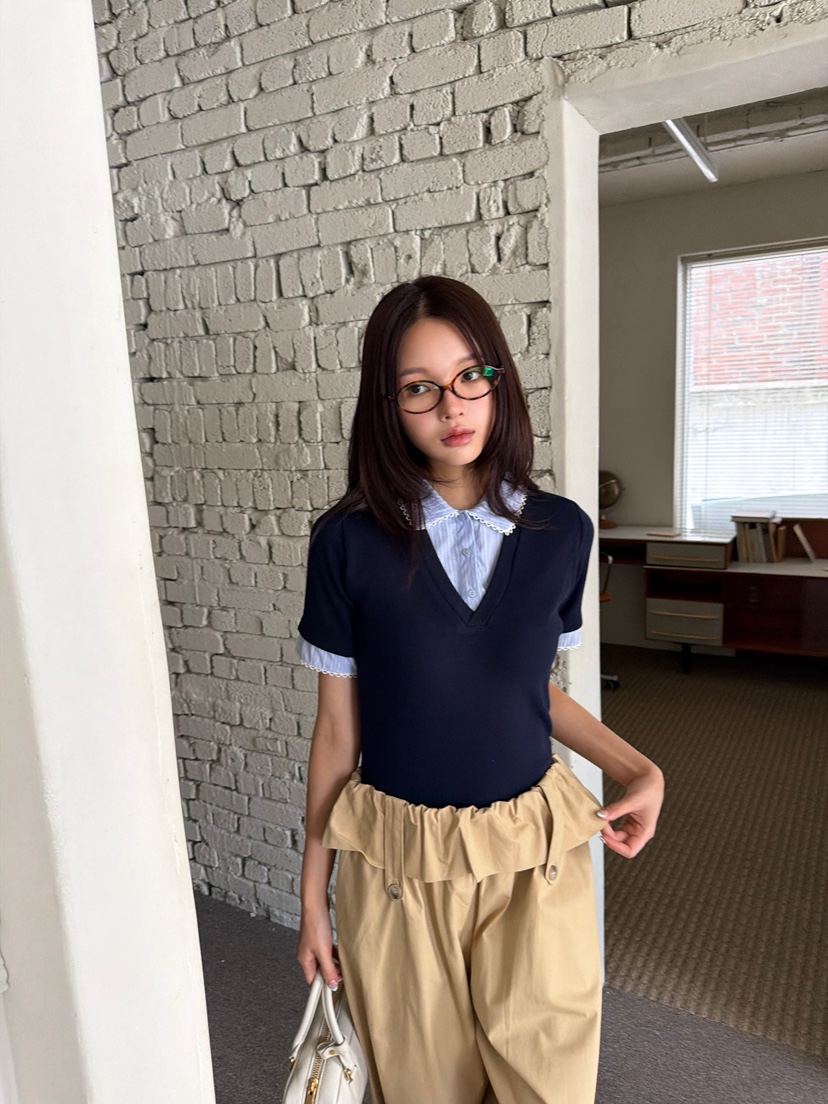 MARKE-P韓國代購女士新品熱賣推薦真品職業時尚休閑T恤條紋MARKE-PT恤