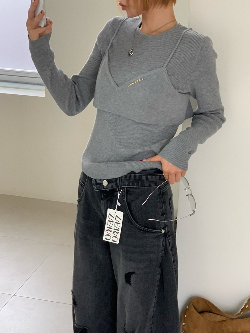 ZEROZERO東大門直郵女士新品推薦人氣真品時尚牛仔褲系帶ZEROZERO牛仔褲