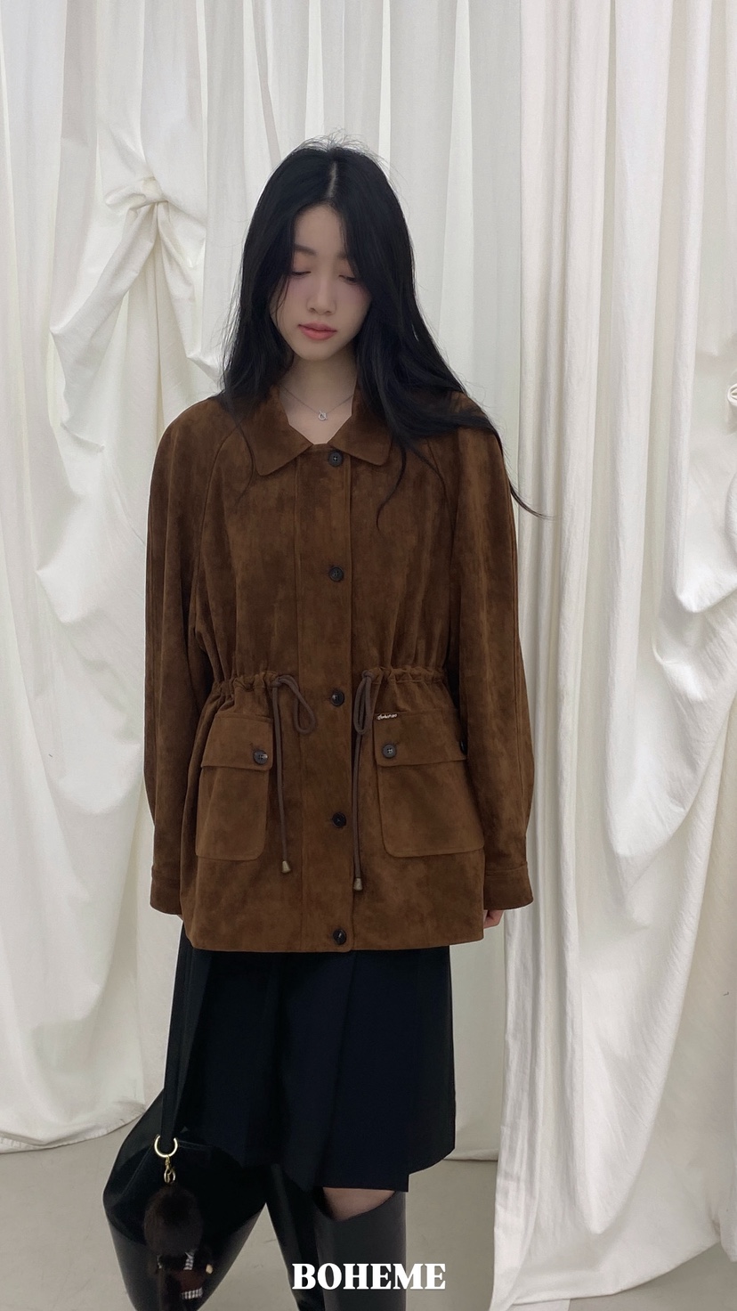BOHEME韓國代購女裝新款休閑真品熱賣職業推薦時尚夾克拉絨BOHEME夾克