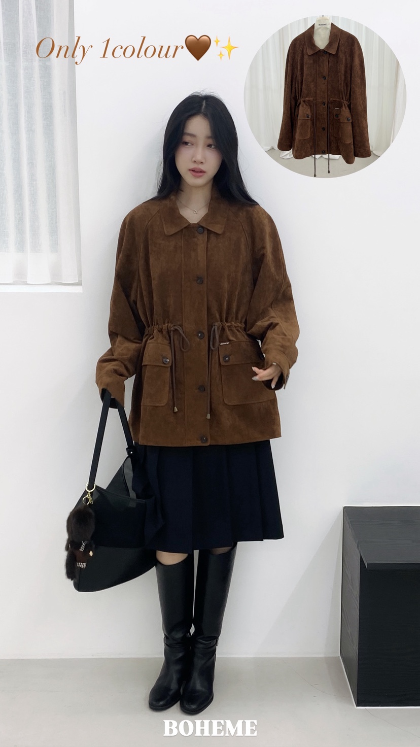 BOHEME韓國代購女裝新款休閑真品熱賣職業推薦時尚夾克拉絨BOHEME夾克