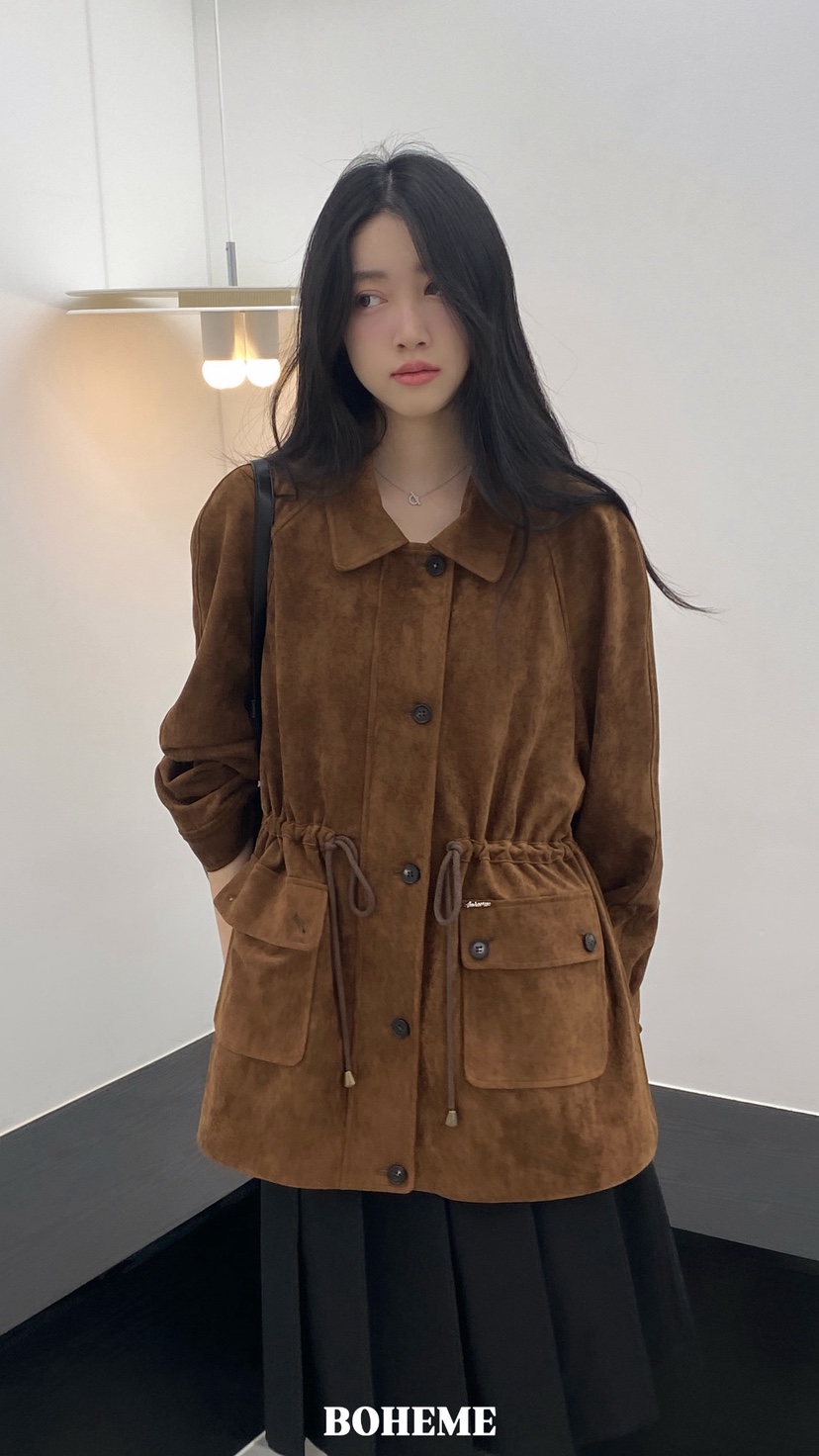 BOHEME韓國代購女裝新款休閑真品熱賣職業推薦時尚夾克拉絨BOHEME夾克