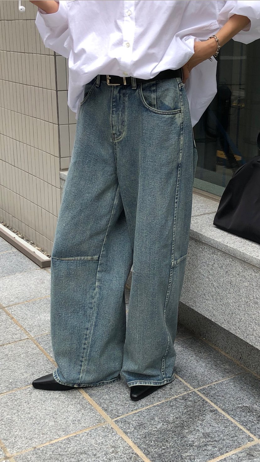 OVER RICH東大門代購女裝新品時尚推薦休閑熱賣職業牛仔褲OVER RICH牛仔褲