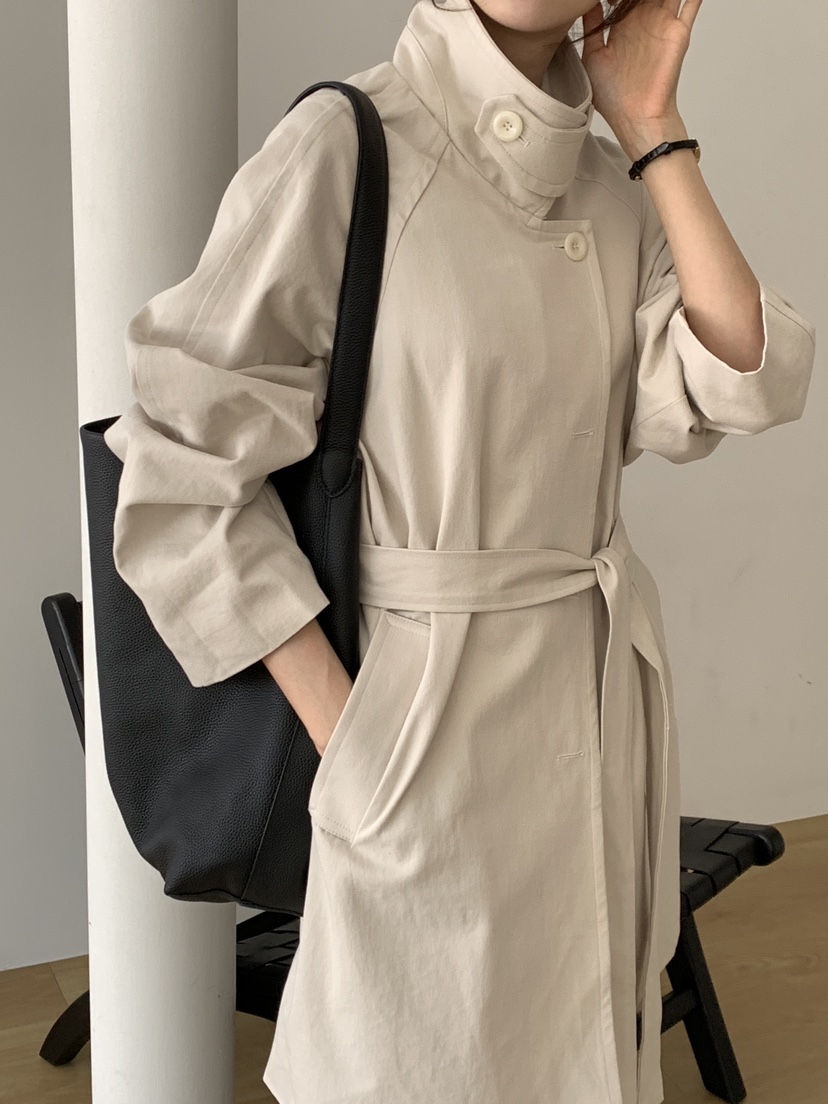 FRILL-T/DADA韓國代購女士新款休閑真品熱賣推薦長款風衣FRILL-T/DADA長款風衣