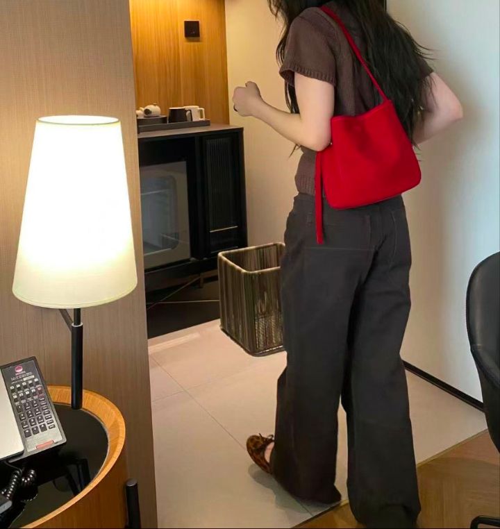 TROUVAILLE東大門實拍女裝新品休閑時尚單肩斜跨包天鵝絨TROUVAILLE單肩/斜跨包