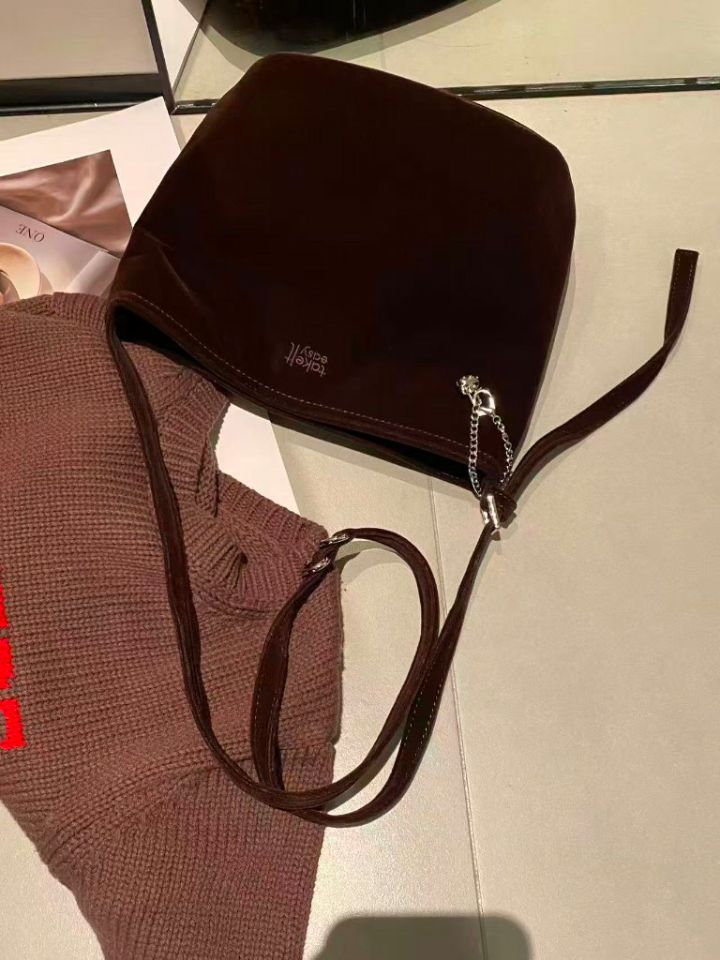 TROUVAILLE東大門實拍女裝新品休閑時尚單肩斜跨包天鵝絨TROUVAILLE單肩/斜跨包圖色3