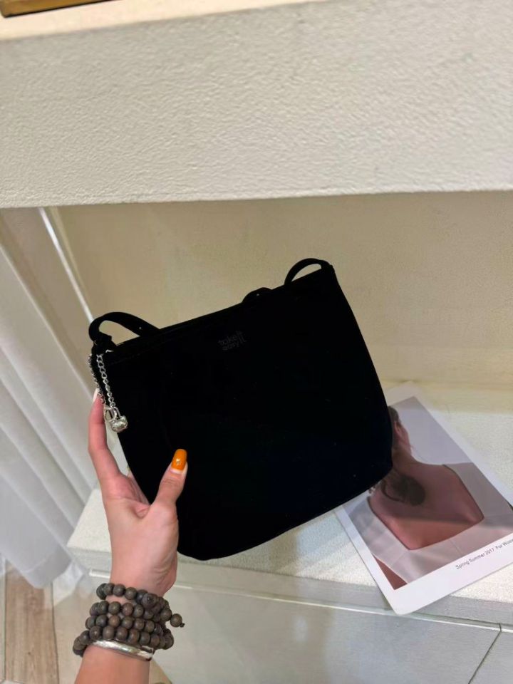 TROUVAILLE東大門實拍女裝新品休閑時尚單肩斜跨包天鵝絨TROUVAILLE單肩/斜跨包圖色9