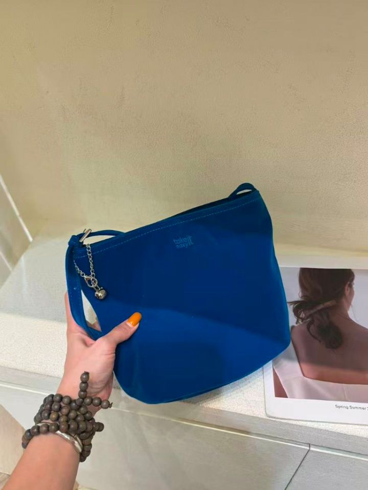 TROUVAILLE東大門實拍女裝新品休閑時尚單肩斜跨包天鵝絨TROUVAILLE單肩/斜跨包圖色10