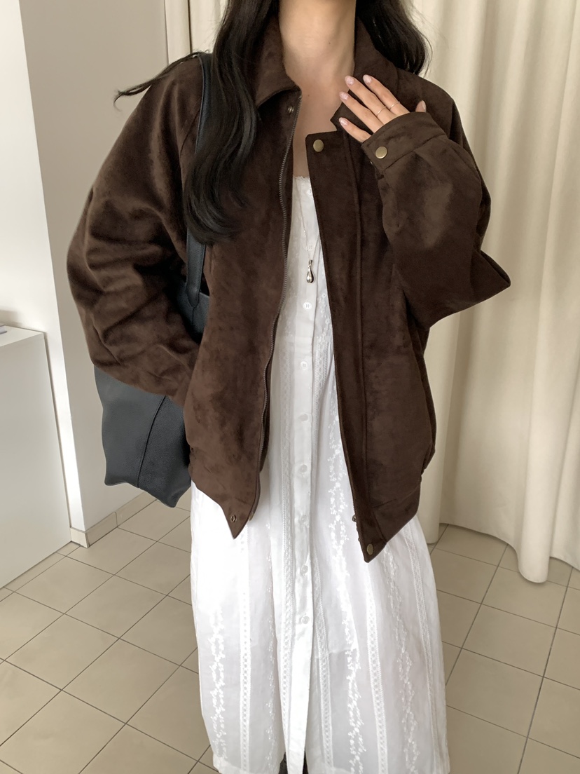 FRILL-T/DADA東大門直郵女裝新款休閑熱賣推薦夾克麂皮FRILL-T/DADA夾克