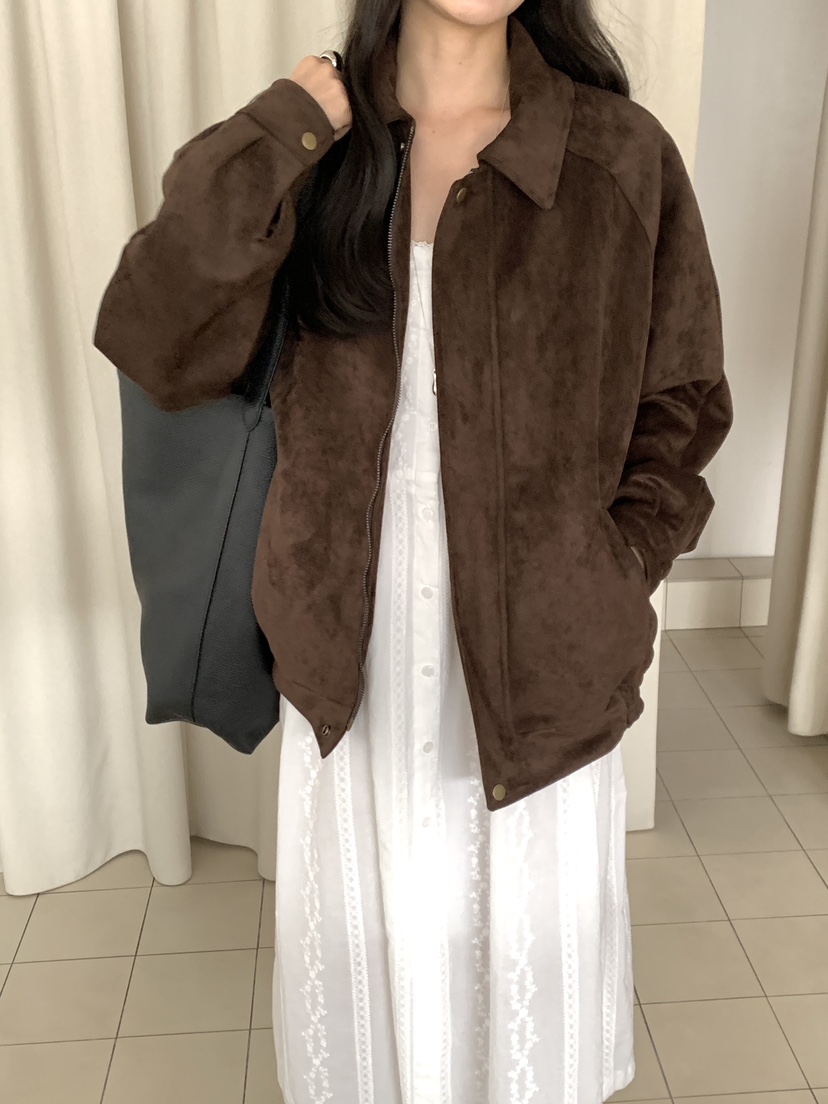 FRILL-T/DADA東大門直郵女裝新款休閑熱賣推薦夾克麂皮FRILL-T/DADA夾克