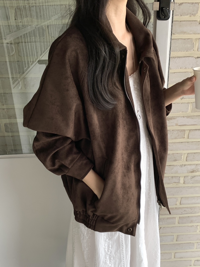 FRILL-T/DADA東大門直郵女裝新款休閑熱賣推薦夾克麂皮FRILL-T/DADA夾克