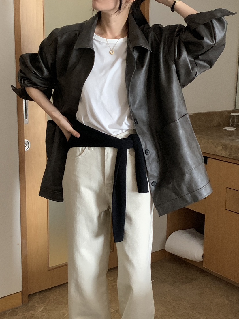 FRILL-T/DADA東大門實拍女裝新品時尚人氣真品推薦皮衣FRILL-T/DADA皮衣