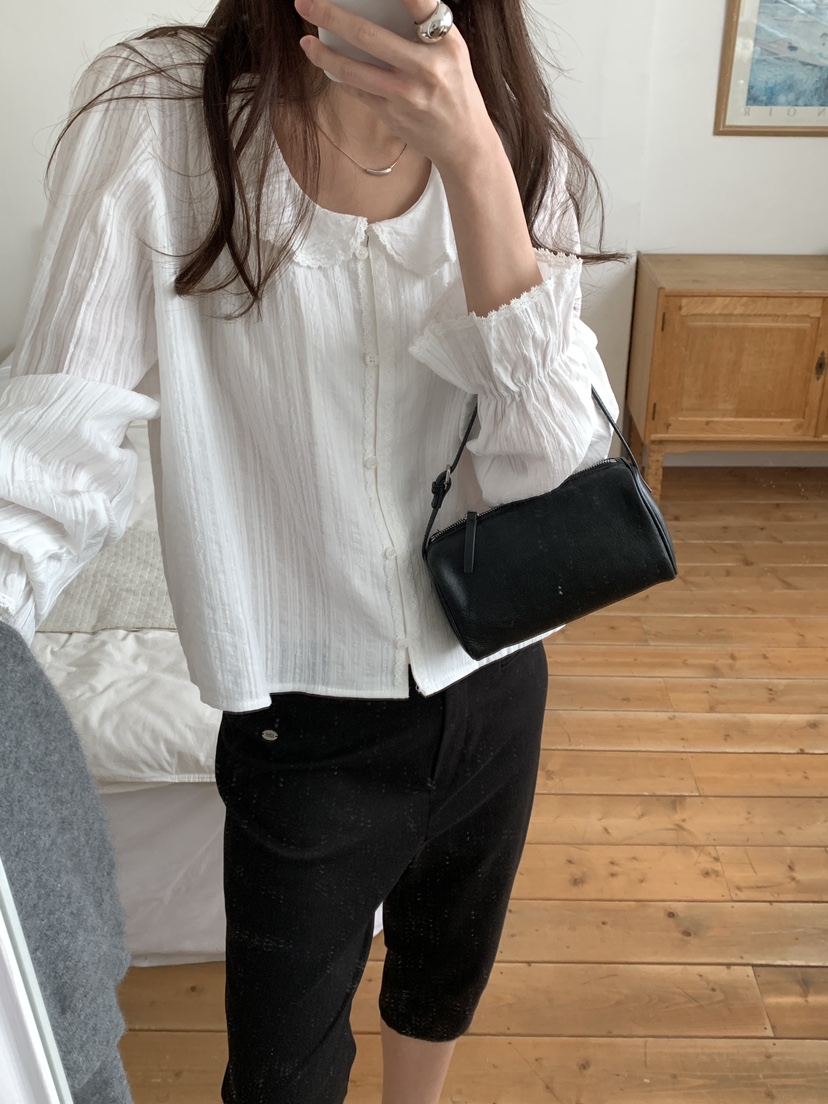 FRILL-T/DADA韓國代購女士新款真品人氣休閑襯衫蕾絲衫FRILL-T/DADA襯衫/蕾絲衫