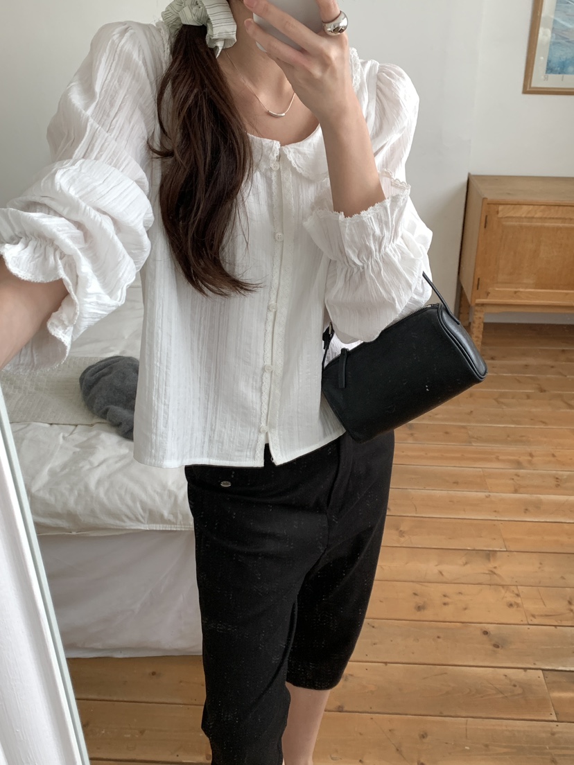 FRILL-T/DADA韓國代購女士新款真品人氣休閑襯衫蕾絲衫FRILL-T/DADA襯衫/蕾絲衫