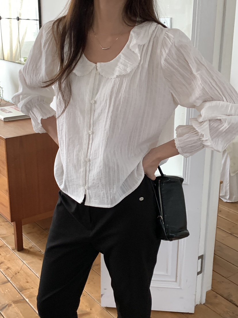 FRILL-T/DADA韓國代購女士新款真品人氣休閑襯衫蕾絲衫FRILL-T/DADA襯衫/蕾絲衫圖色1