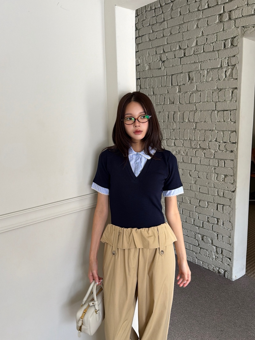 MARKE-P韓國代購女裝新款人氣真品休閑推薦時尚休閑褲條紋MARKE-P休閑褲