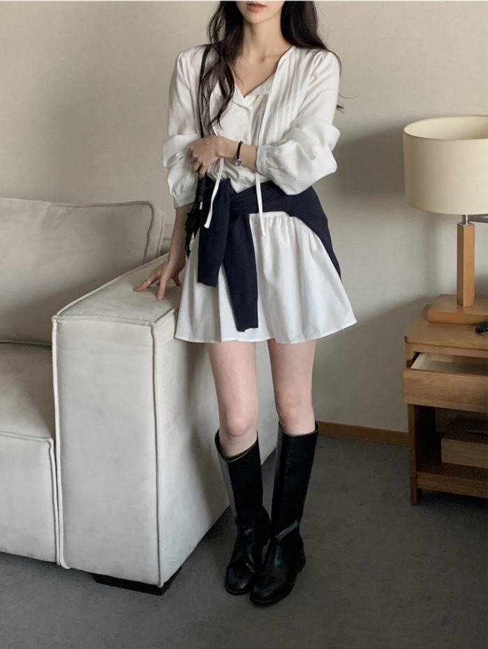 FRILL-T/DADA東大門實拍女士新品休閑時尚真品連衣裙褶裥FRILL-T/DADA連衣裙