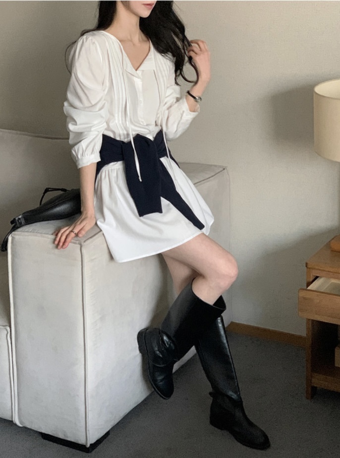 FRILL-T/DADA東大門實拍女士新品休閑時尚真品連衣裙褶裥FRILL-T/DADA連衣裙