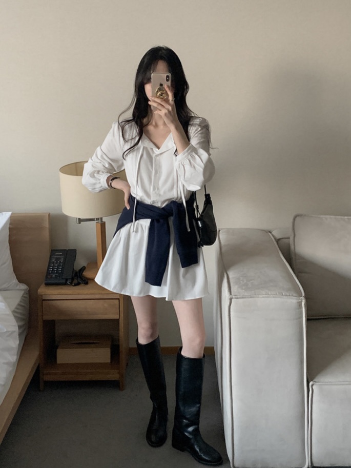 FRILL-T/DADA東大門實拍女士新品休閑時尚真品連衣裙褶裥FRILL-T/DADA連衣裙