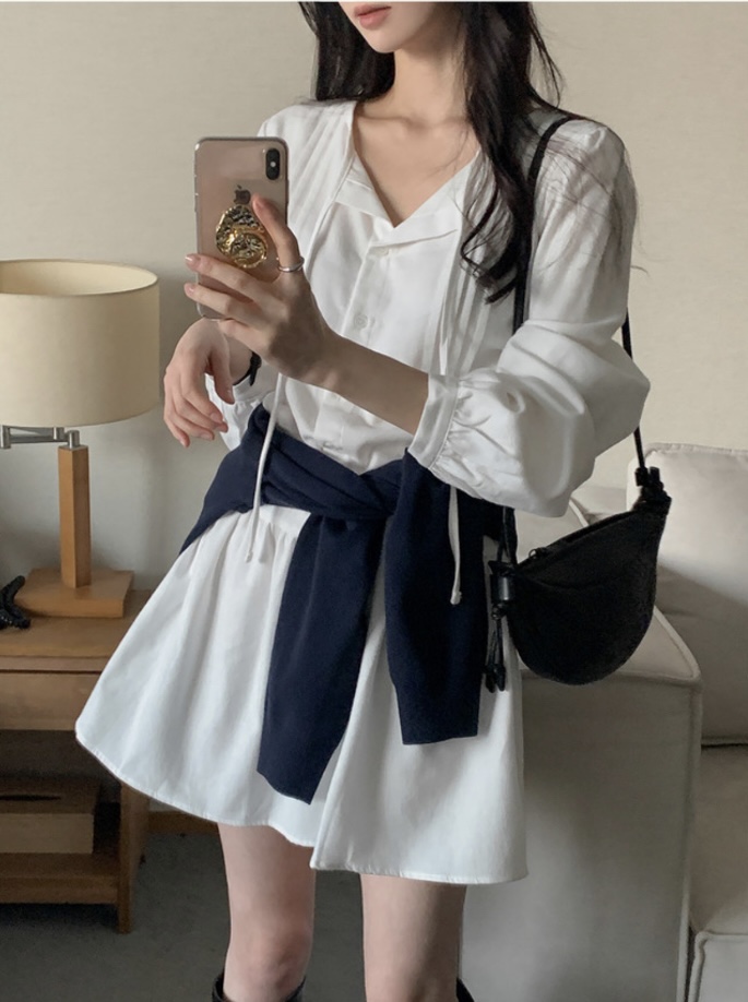 FRILL-T/DADA東大門實拍女士新品休閑時尚真品連衣裙褶裥FRILL-T/DADA連衣裙