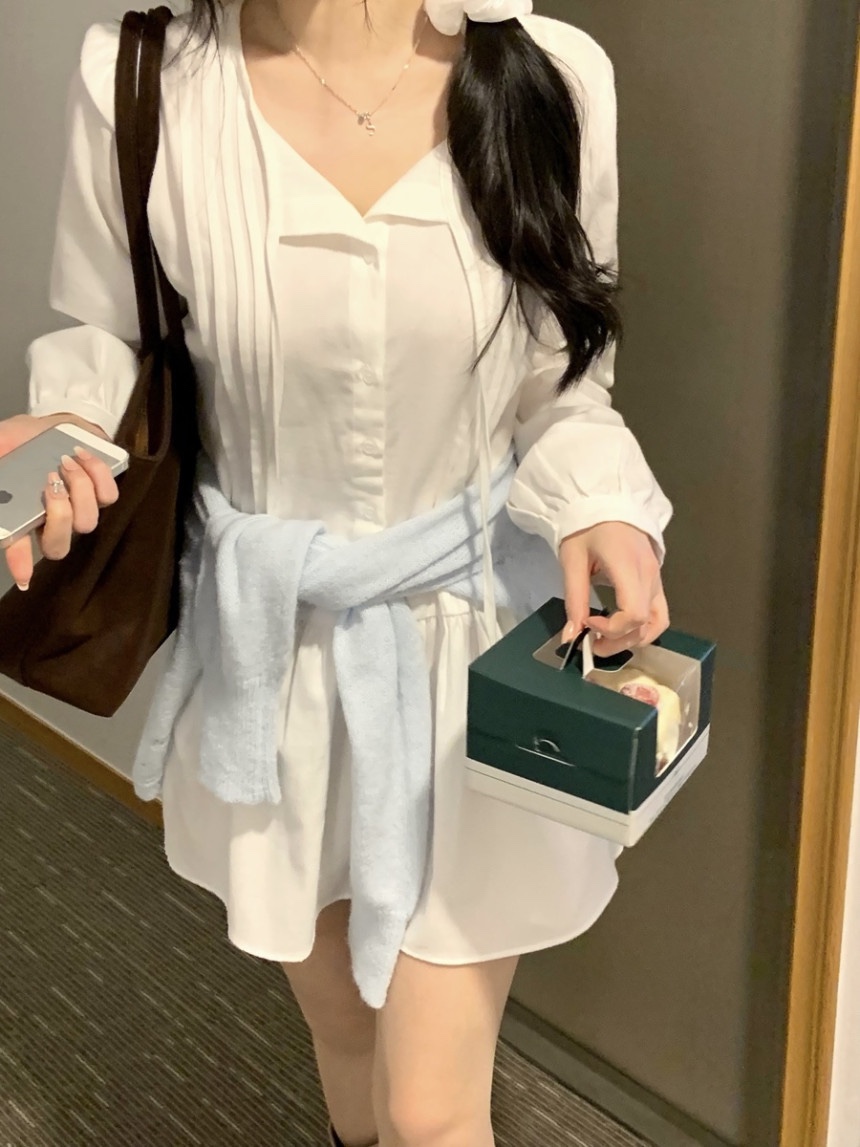 FRILL-T/DADA東大門實拍女士新品休閑時尚真品連衣裙褶裥FRILL-T/DADA連衣裙