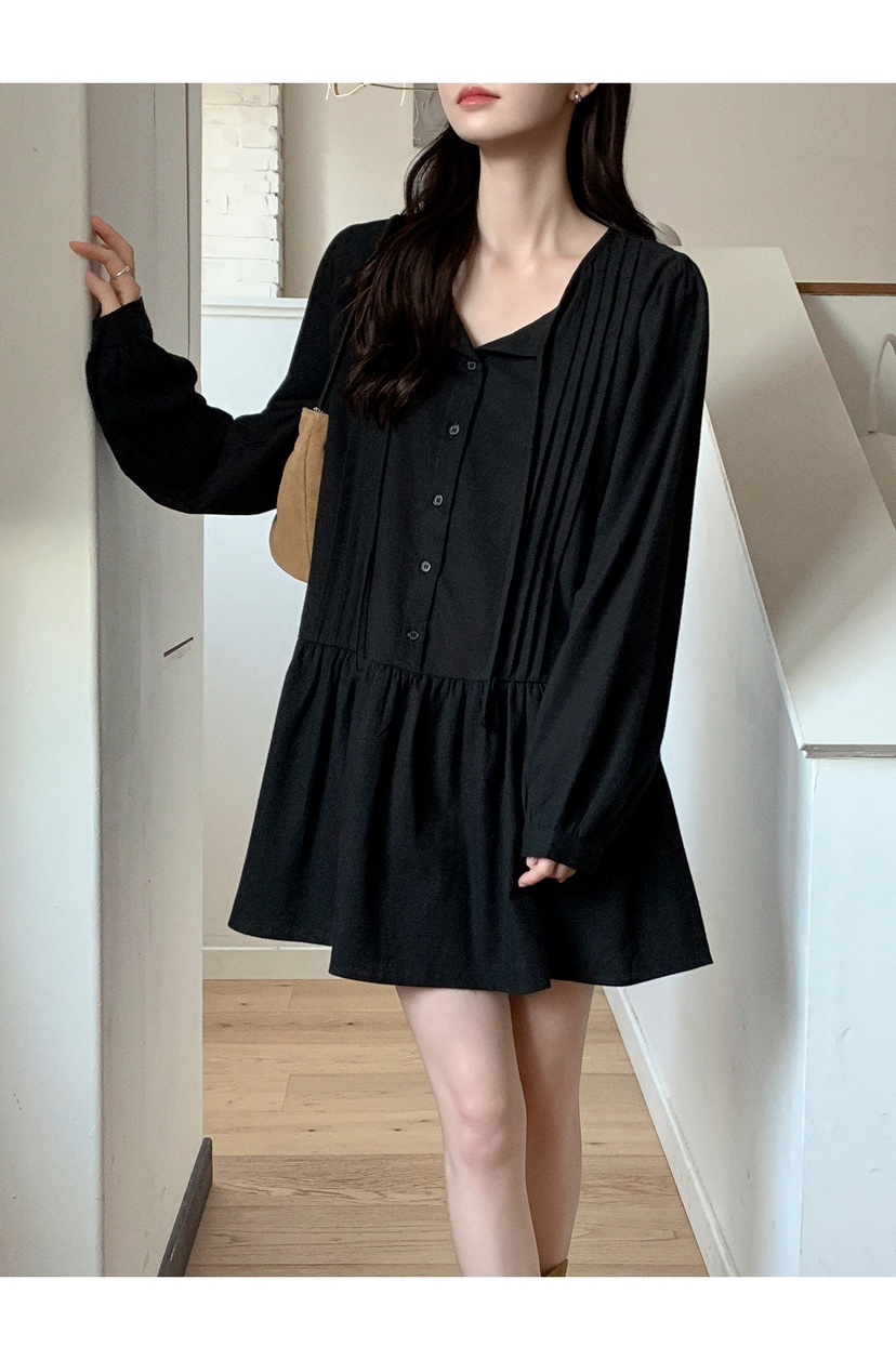 FRILL-T/DADA東大門實拍女士新品休閑時尚真品連衣裙褶裥FRILL-T/DADA連衣裙
