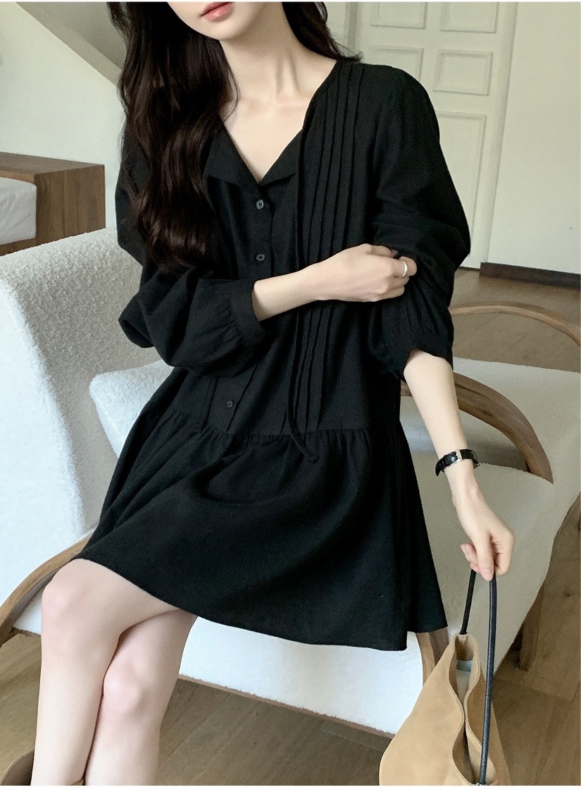 FRILL-T/DADA東大門實拍女士新品休閑時尚真品連衣裙褶裥FRILL-T/DADA連衣裙