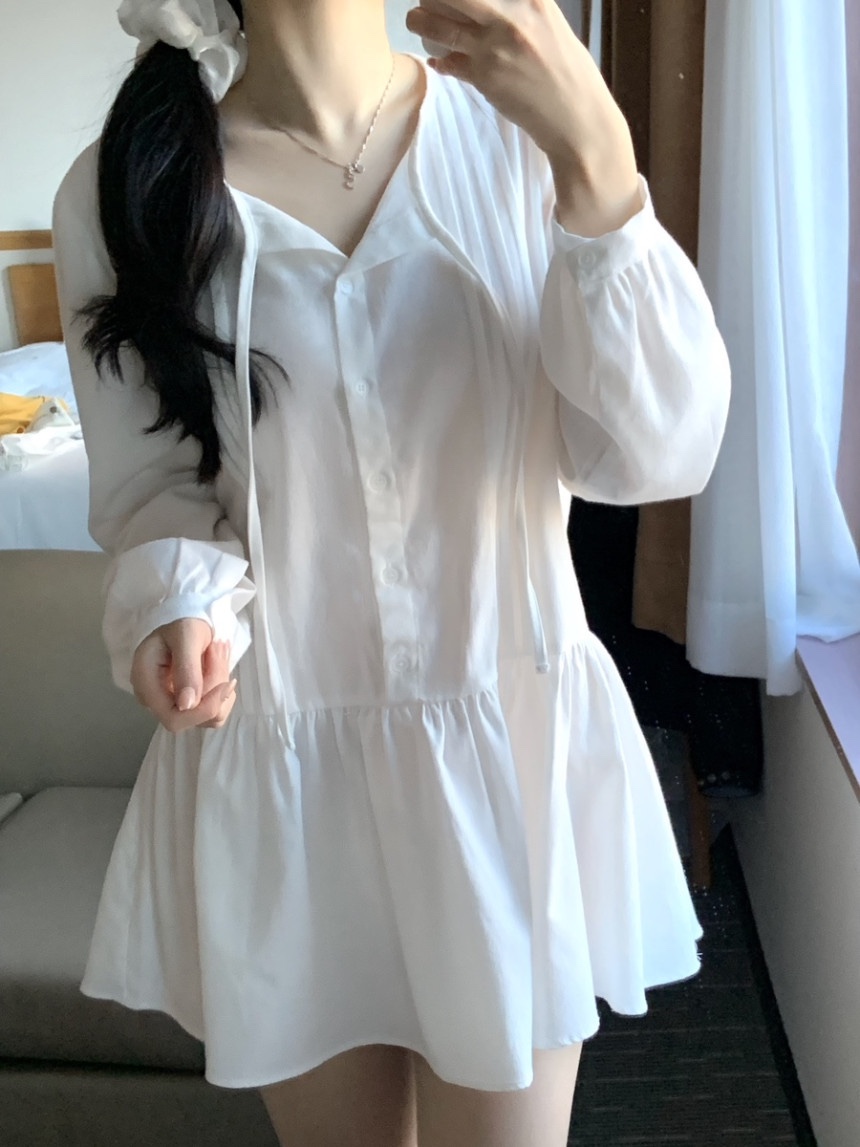 FRILL-T/DADA東大門實拍女士新品休閑時尚真品連衣裙褶裥FRILL-T/DADA連衣裙圖色1