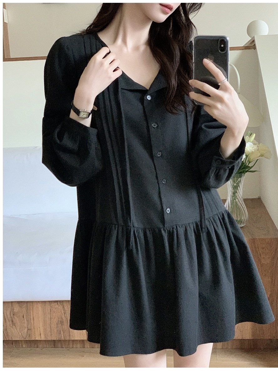 FRILL-T/DADA東大門實拍女士新品休閑時尚真品連衣裙褶裥FRILL-T/DADA連衣裙圖色2