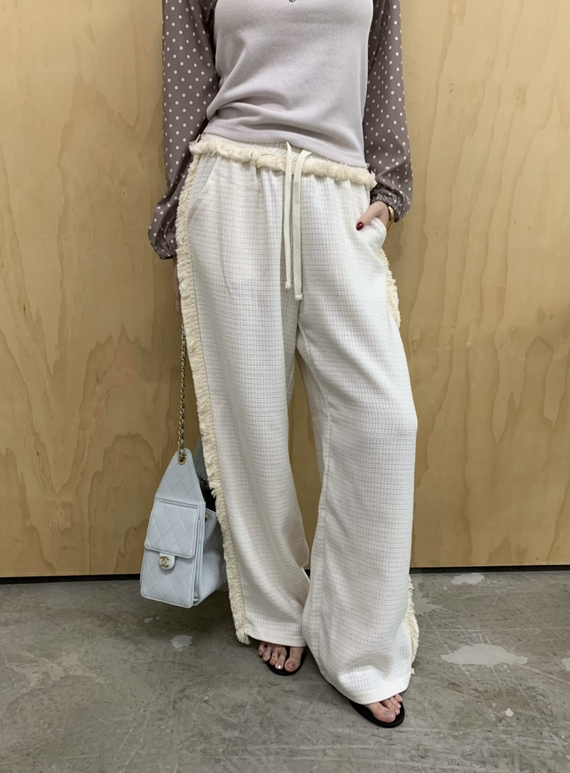 MARKE-P韓國代購女裝新款休閑推薦真品熱賣休閑褲花呢流蘇MARKE-P休閑褲