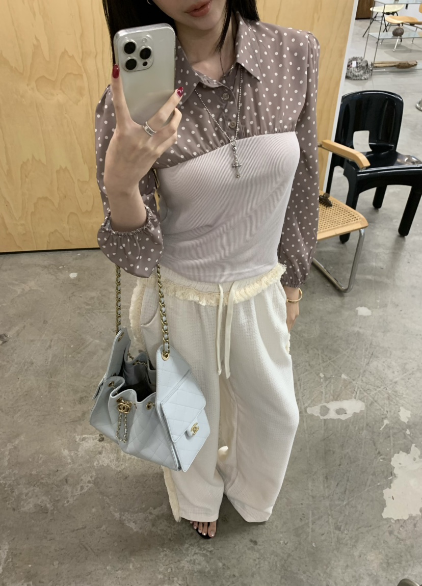 MARKE-P韓國代購女裝新款休閑推薦真品熱賣休閑褲花呢流蘇MARKE-P休閑褲