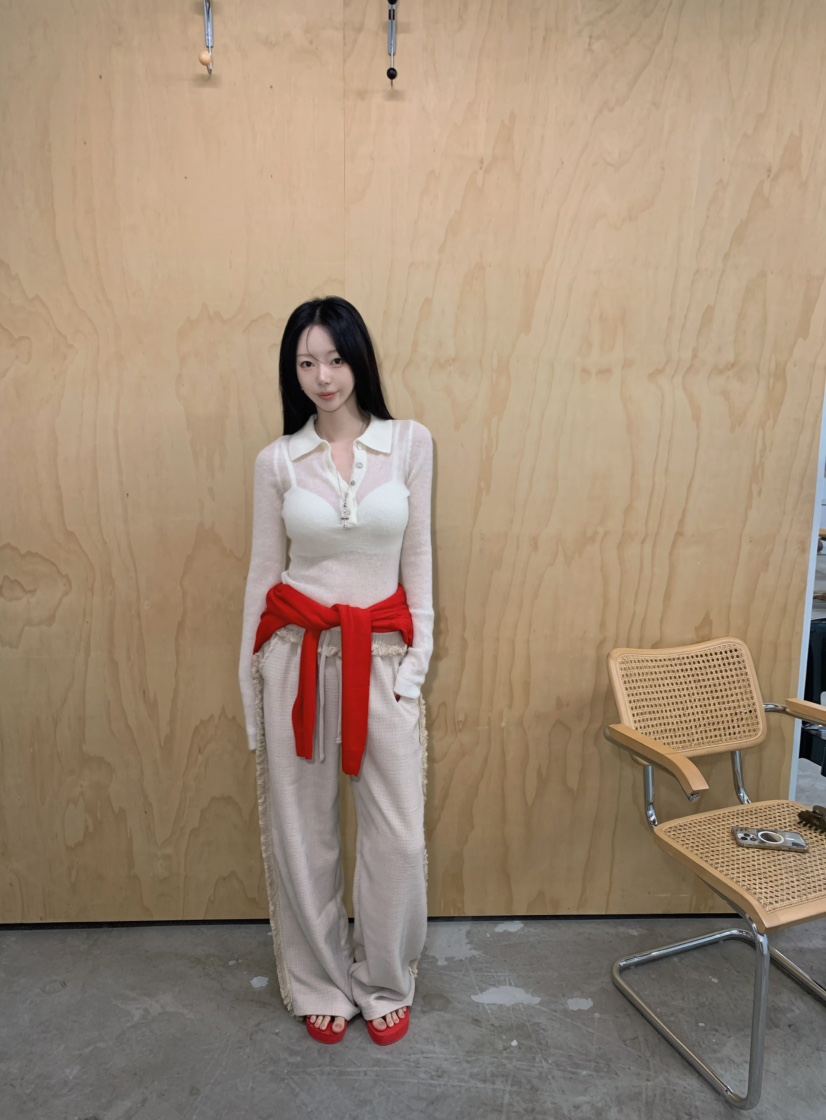 MARKE-P韓國代購女裝新款休閑推薦真品熱賣休閑褲花呢流蘇MARKE-P休閑褲