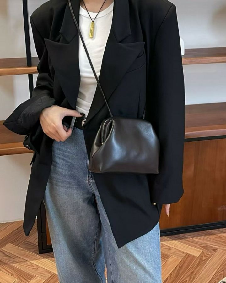 TROUVAILLE東大門代購女裝新品人氣推薦單肩斜跨包皮革羊皮TROUVAILLE單肩/斜跨包圖色2