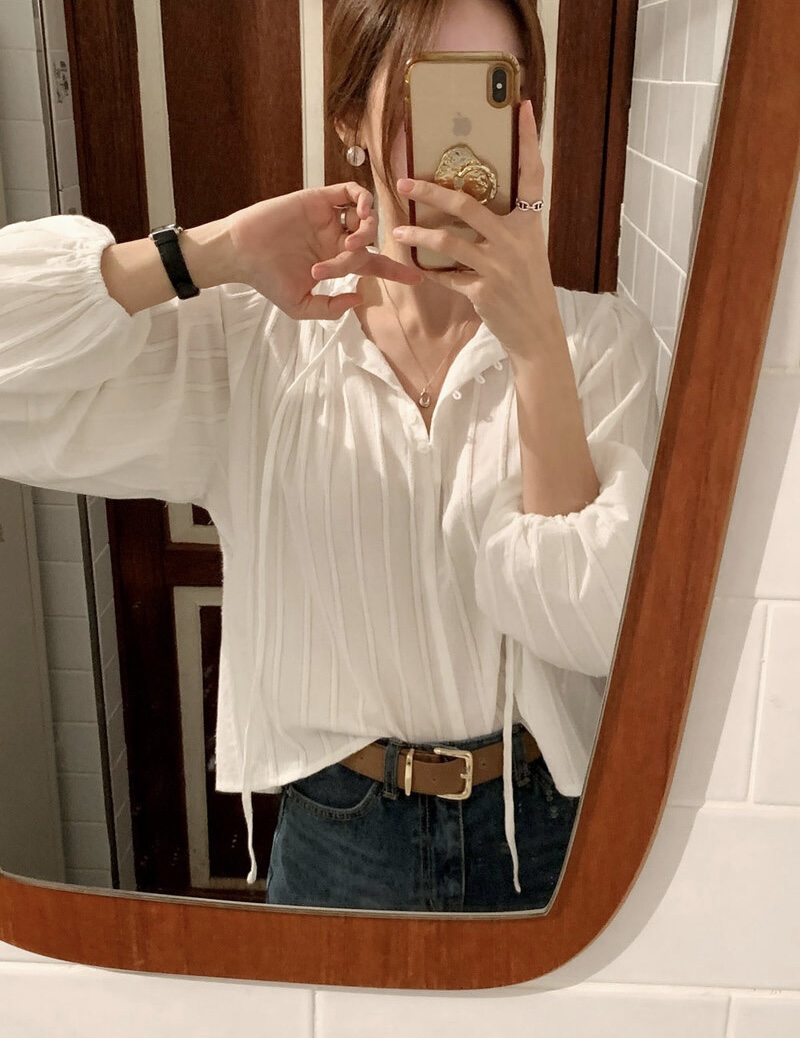 FRILL-T/DADA東大門代購女士新品時尚襯衫蕾絲衫荷葉邊褶裥FRILL-T/DADA襯衫/蕾絲衫