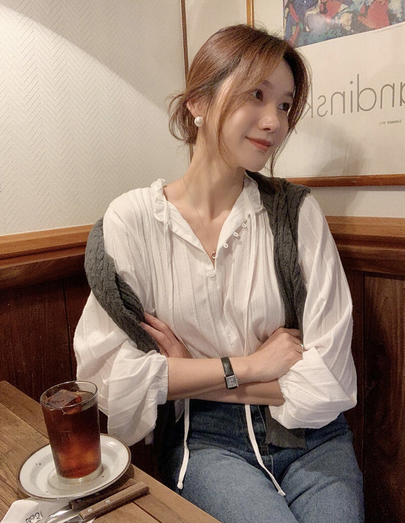 FRILL-T/DADA東大門代購女士新品時尚襯衫蕾絲衫荷葉邊褶裥FRILL-T/DADA襯衫/蕾絲衫