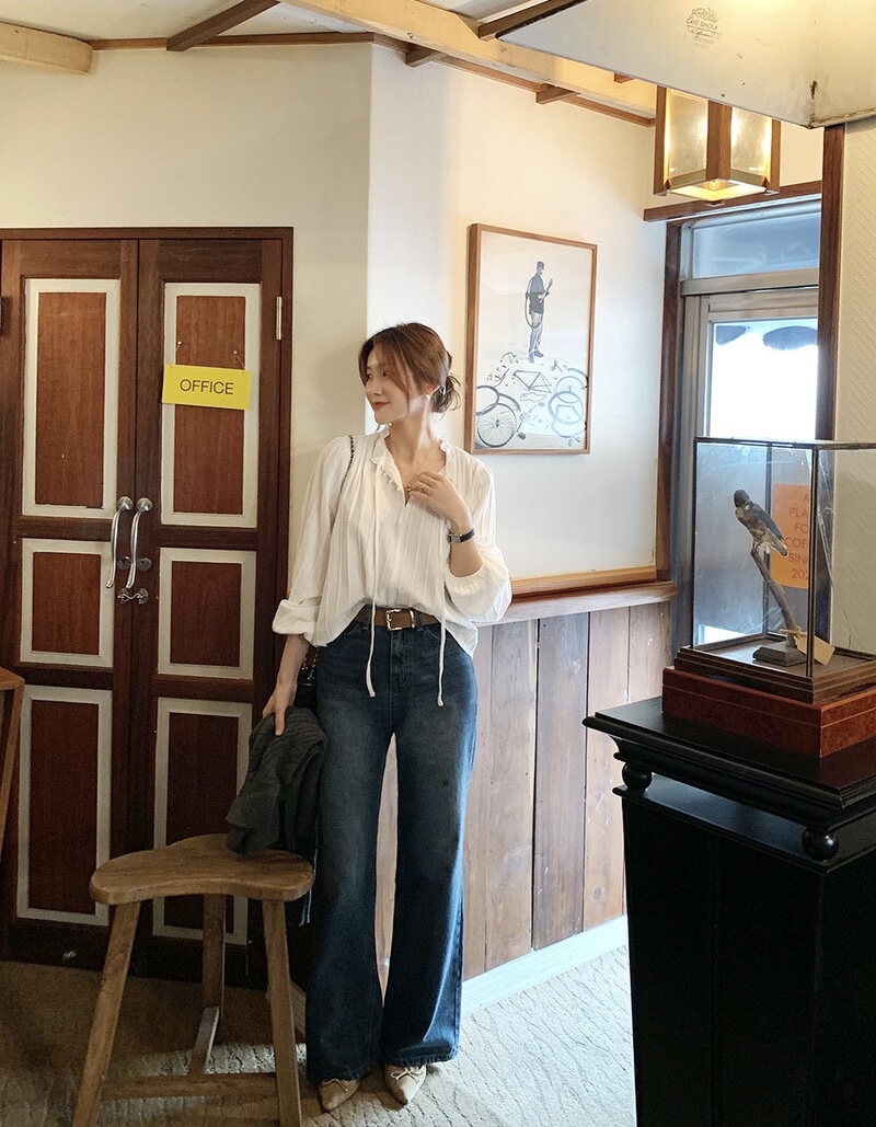 FRILL-T/DADA東大門代購女士新品時尚襯衫蕾絲衫荷葉邊褶裥FRILL-T/DADA襯衫/蕾絲衫