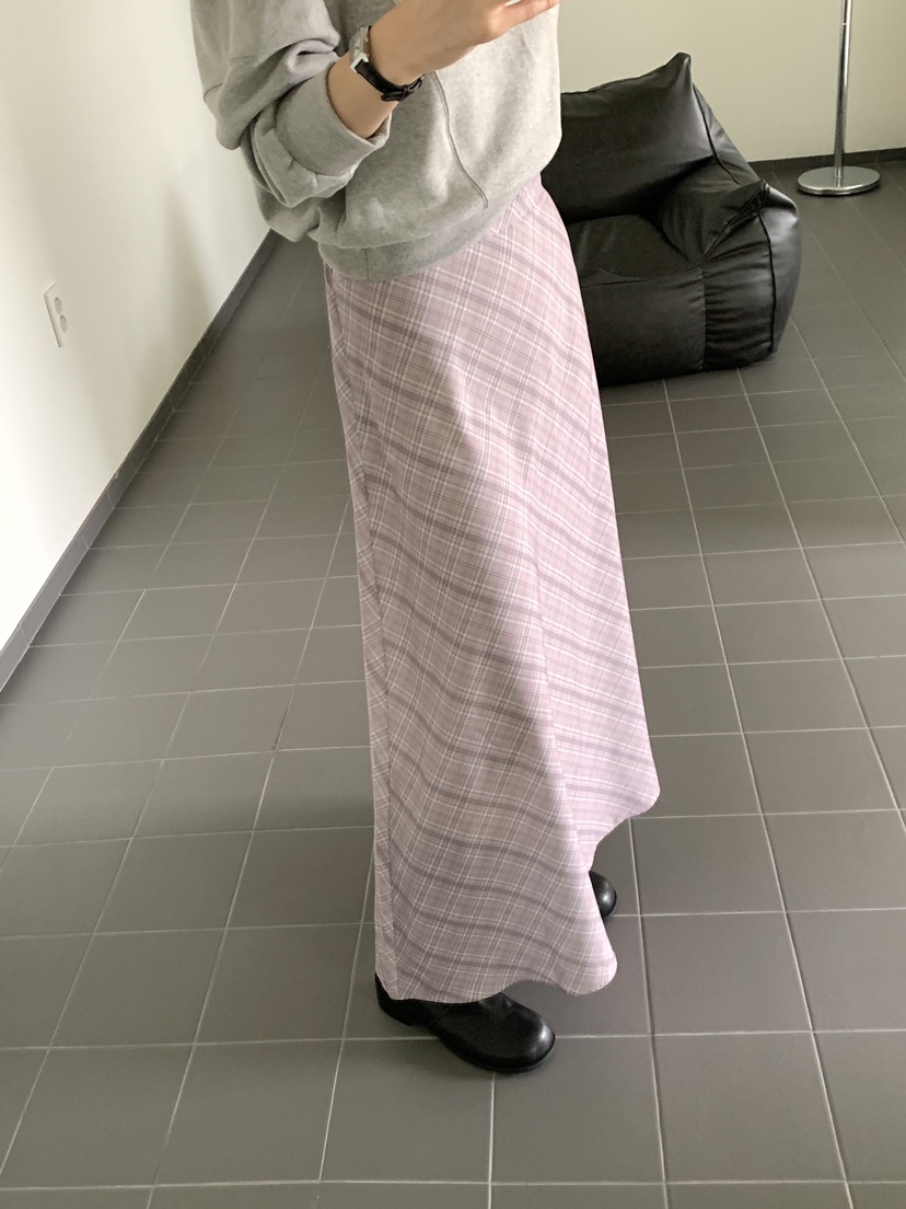 FRILL-T/DADA韓國代購女士新品人氣休閑時尚熱賣長裙格子FRILL-T/DADA長裙