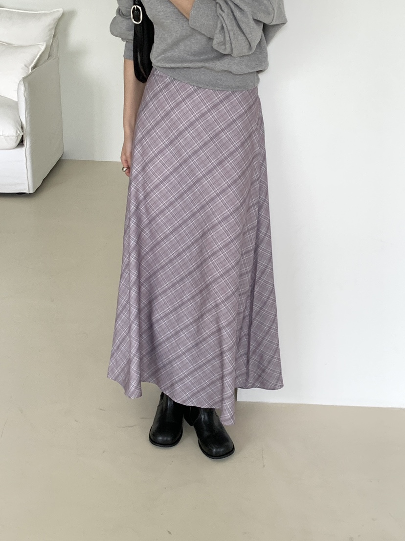 FRILL-T/DADA韓國代購女士新品人氣休閑時尚熱賣長裙格子FRILL-T/DADA長裙