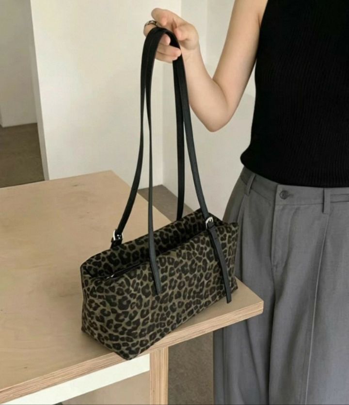 TROUVAILLE東大門代購女士新款時尚真品單肩斜跨包牛皮豹紋TROUVAILLE單肩/斜跨包
