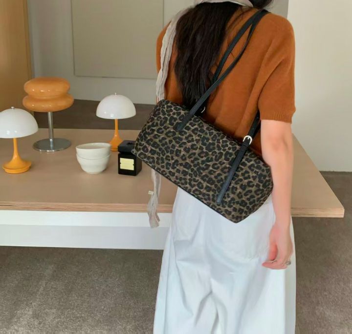 TROUVAILLE東大門代購女士新款時尚真品單肩斜跨包牛皮豹紋TROUVAILLE單肩/斜跨包