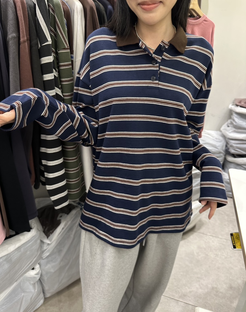 CELLI韓國直郵女裝新款休閑真品熱賣人氣推薦長袖T恤條紋CELLI長袖T恤