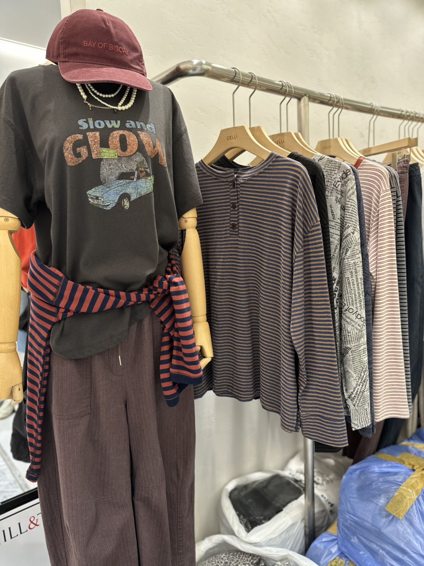 CELLI韓國直郵女裝新品人氣時尚熱賣推薦真品休閑褲人字紋CELLI休閑褲