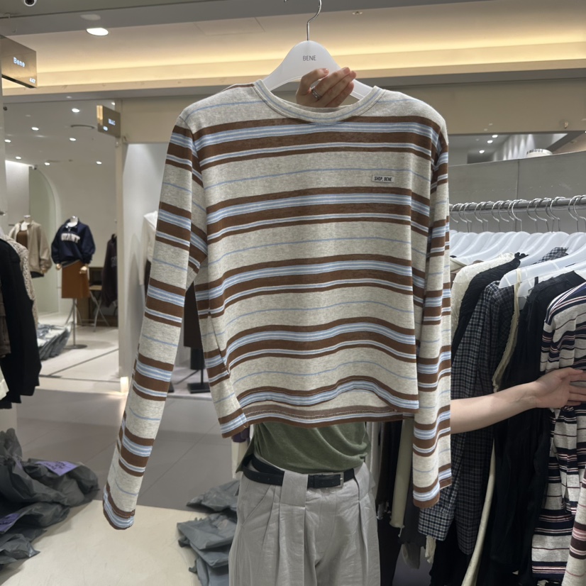 BENE東大門代購女士新品真品時尚休閑熱賣推薦人氣長袖T恤SHOP BENE_Bene長袖T恤圖色2棕色
