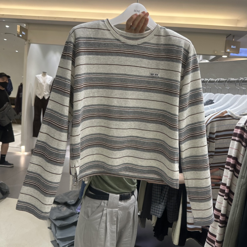 BENE東大門代購女士新品真品時尚休閑熱賣推薦人氣長袖T恤SHOP BENE_Bene長袖T恤圖色3灰色