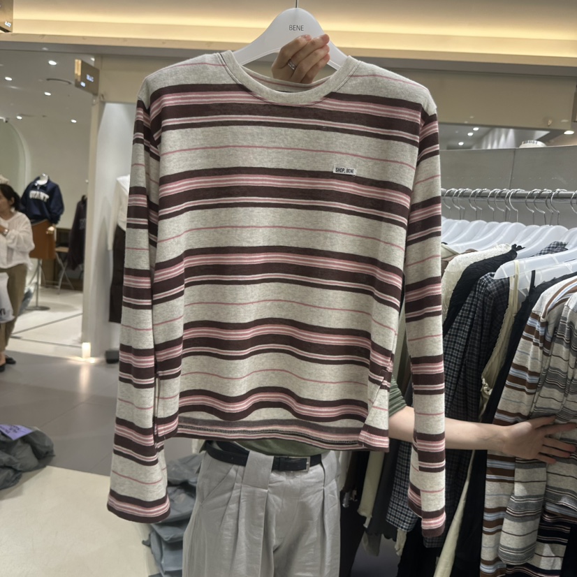 BENE東大門代購女士新品真品時尚休閑熱賣推薦人氣長袖T恤SHOP BENE_Bene長袖T恤圖色4粉色