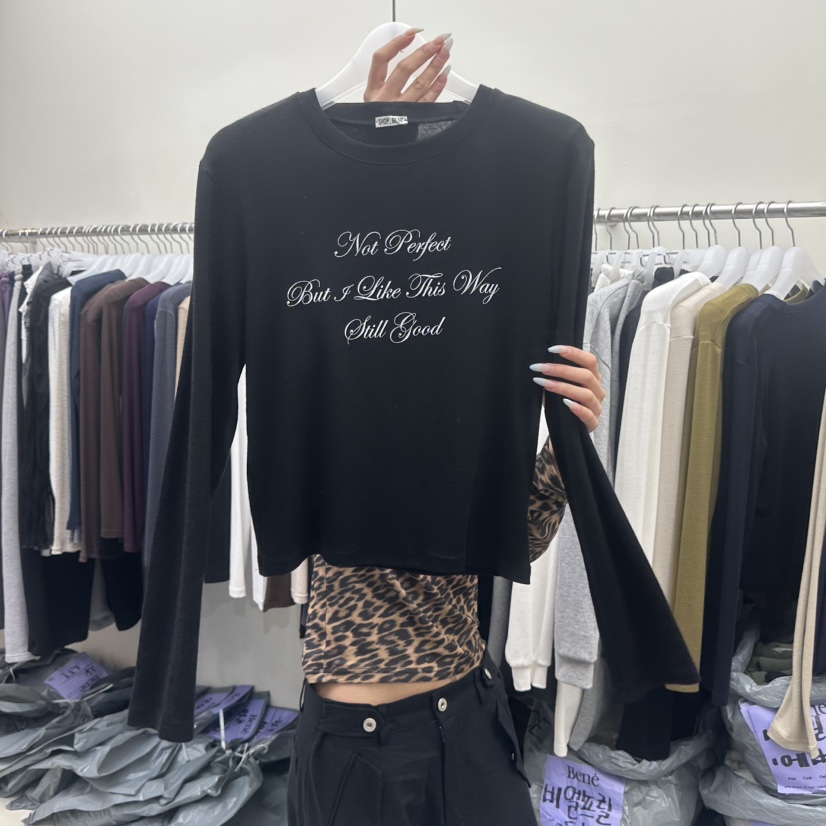 BENE東大門實拍女裝新款真品熱賣休閑人氣時尚推薦長袖T恤SHOP BENE_Bene長袖T恤圖色6黑色